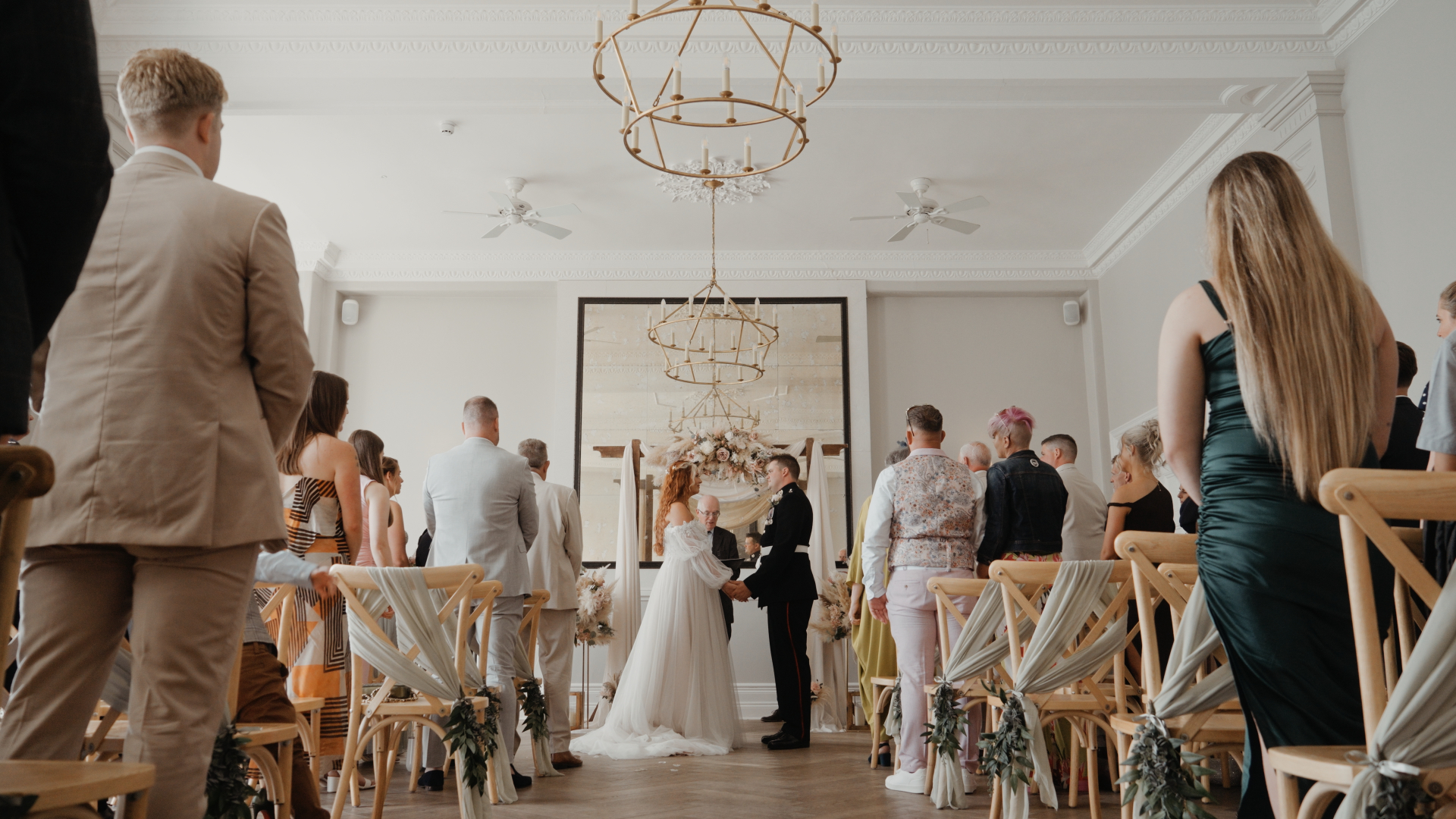 Beth & Danny exchange vows during their intimate ceremony at the Harbour Hotel Fowey.